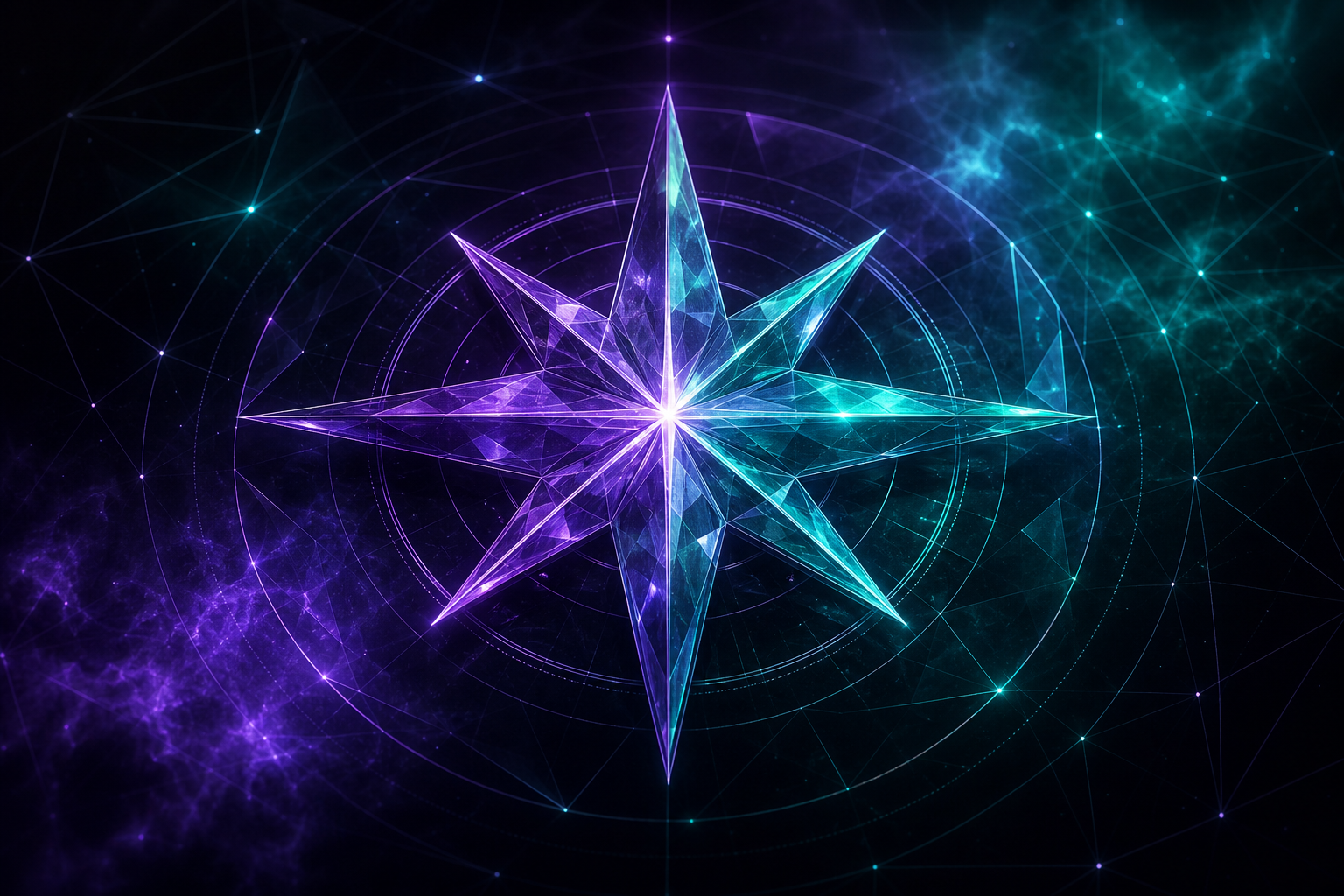 Abstract luminous compass representing ethical direction and principled decision-making in IT marketing